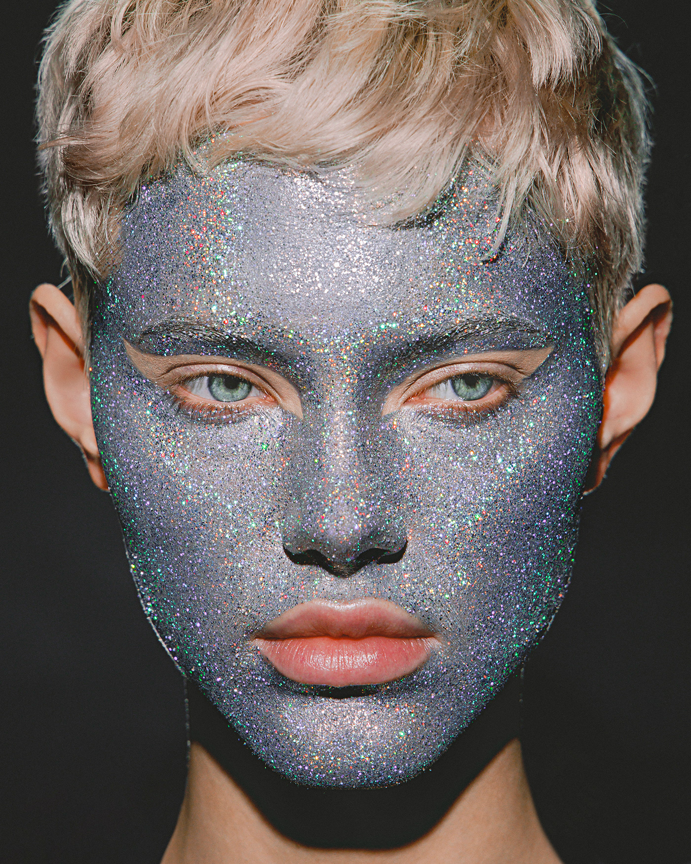 beauty Fashion  makeup model photoshop retouch Behance closeup Glitter portrait