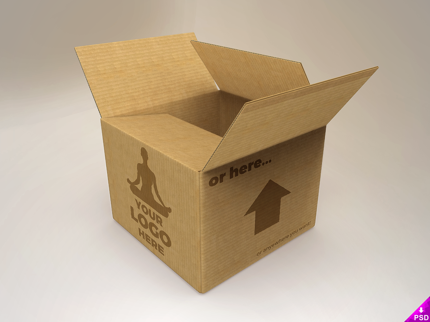 cardboard box freebie Mockup highres high res psd photoshop smarobjects