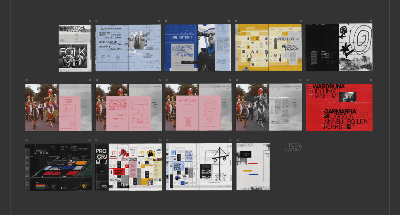 branding  festival Gabriele typography   a24 folk fanzine editorial design  collage nordic