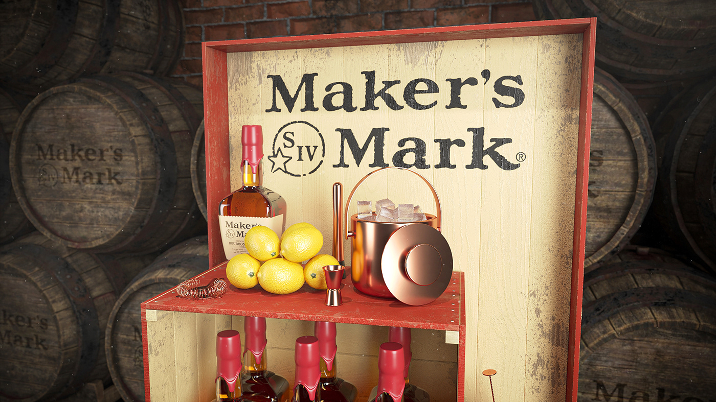 alcohol Maximov pos posm Whiskey cocktail Kentucky Makers Mark rack