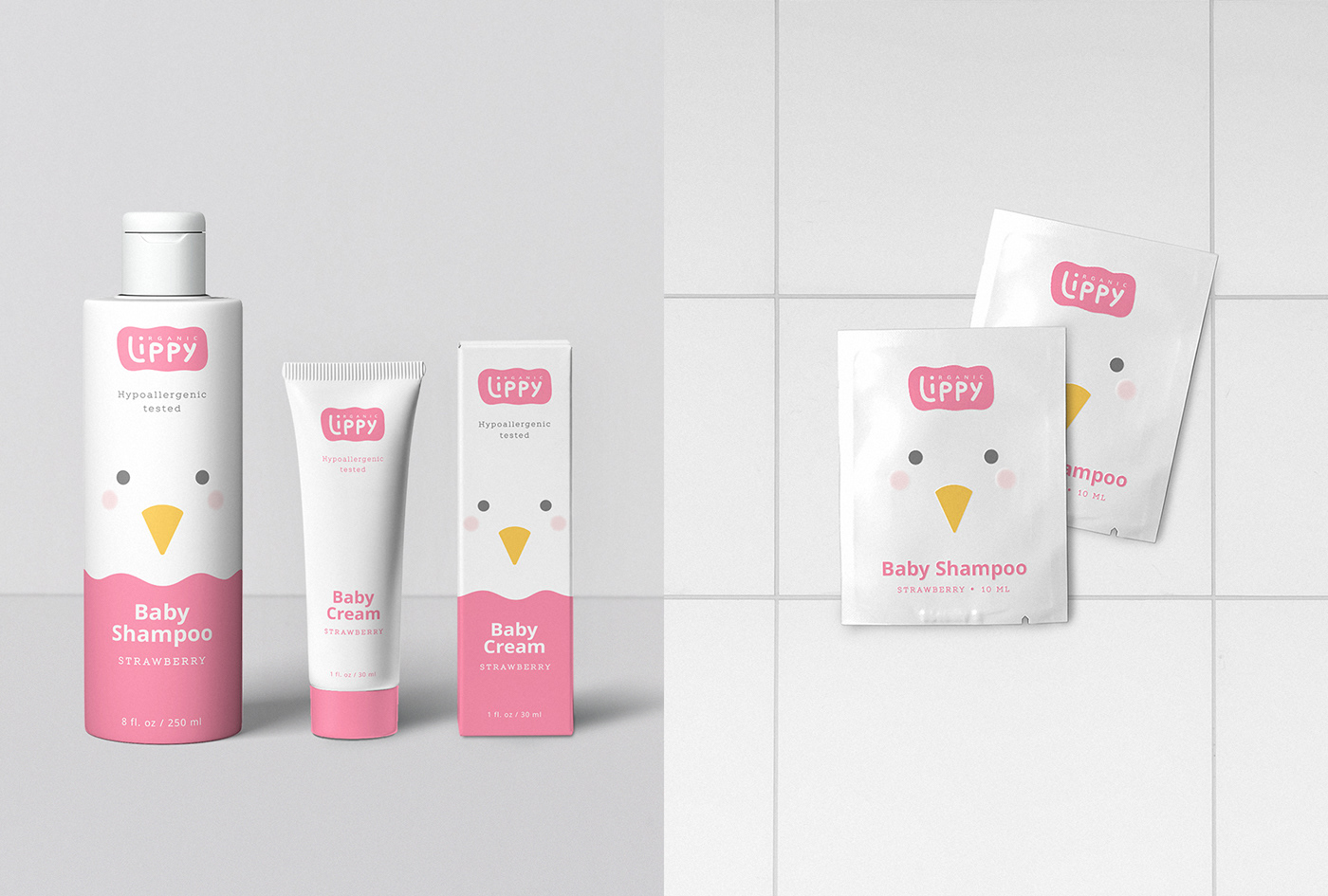 Cosmetic Packaging shampoo branding  colors pastel organic baby natural