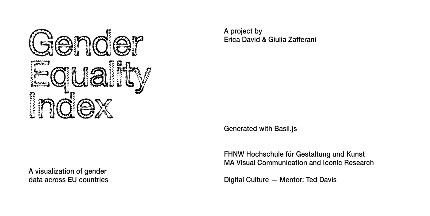 BasilJS data visualization editorial editorial design  Gender gender equality index programming 
