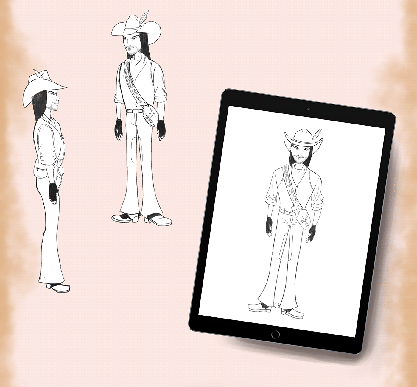 cowboy cowboy illustration Character design  digital illustration characterdesign DigitalIllustration digitalart ILLUSTRATION 