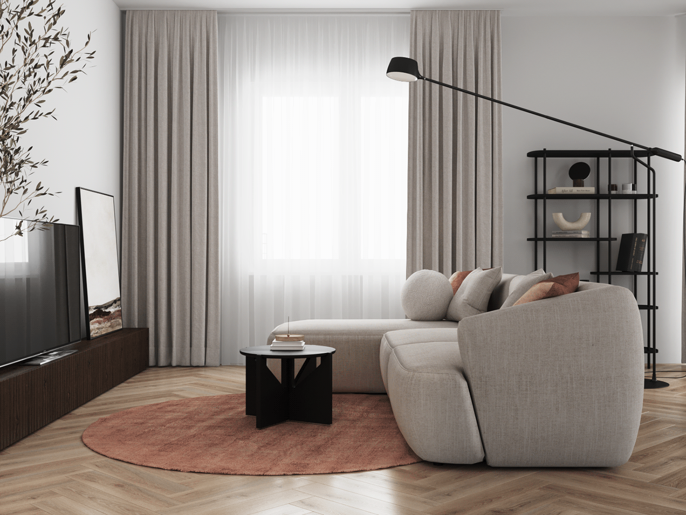 interior design  Interior living room apartment design visualization интерьер визуализация 3ds max дизайн интерьера кухня-гостиная