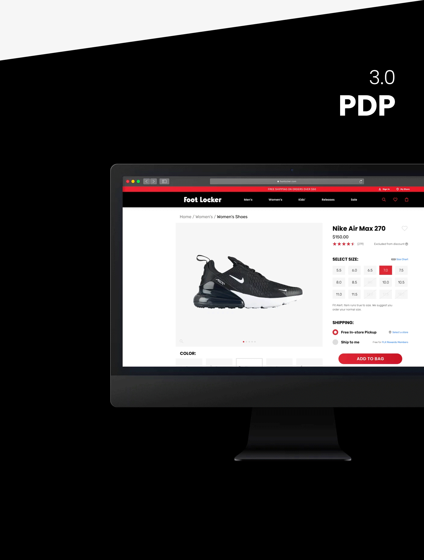 e-commerce Figma Foot Locker mobile Responsive sneakers Sporty UI Web