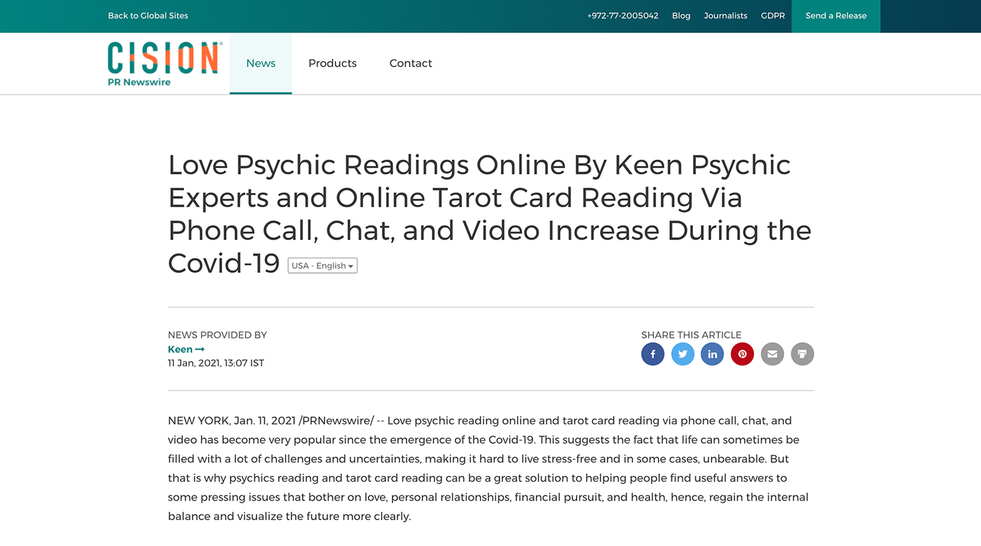 COVID19 Keen Psychics Keen.com Keen.com Online Readings Online Tarot Card Reading pandemic psychic readings Psychic Readings Online