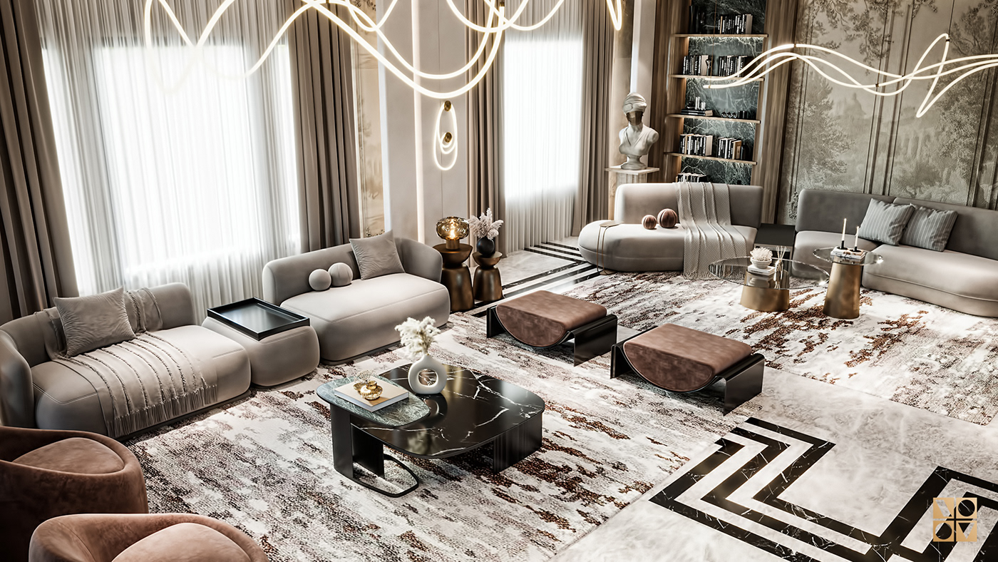 interior design  architecture modern design living room Villa luxury elegant architectural design Interior