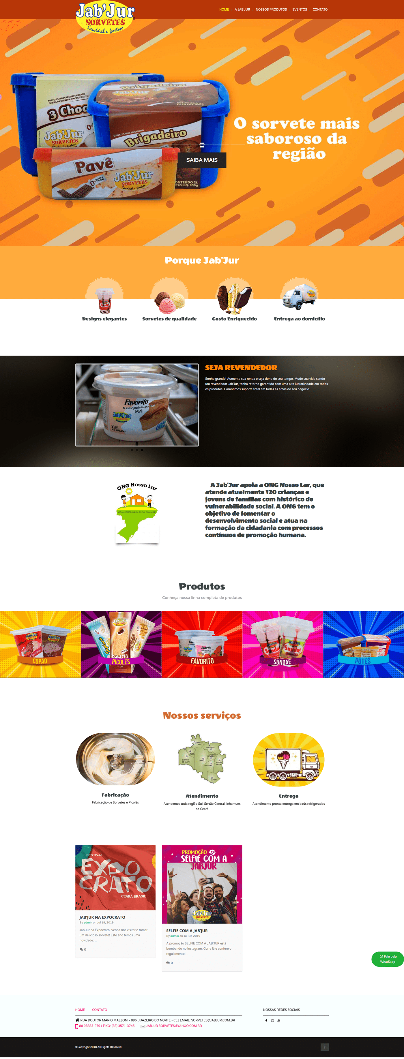 wordpress UI/UX Wordpress Website Website Website Design wooecommerce portfolio Produtos sorveteria