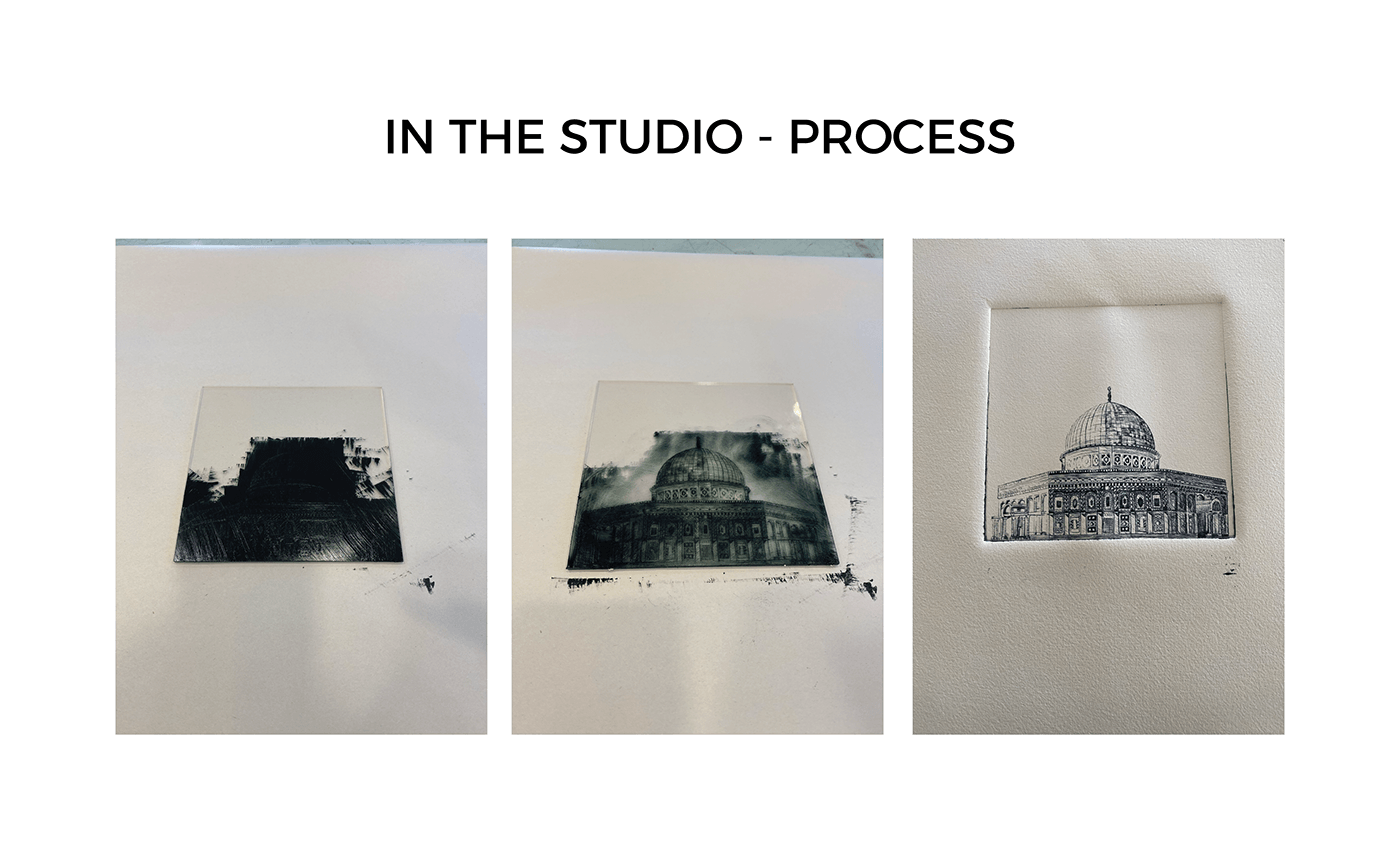 mosque printmaking print DryPoint