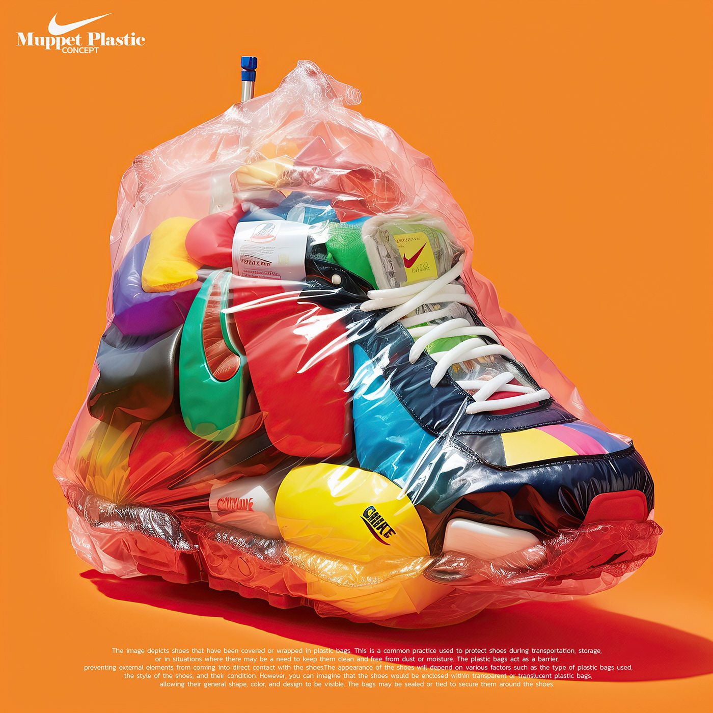 colorful Nike concept art concept brand identity 3d modeling visualization