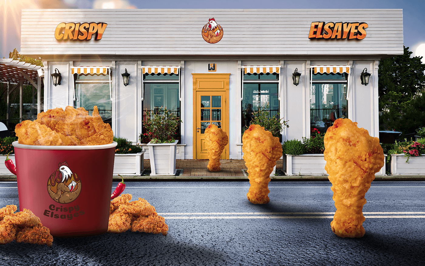 Fast food restaurant Food  Social media post Graphic Designer Socialmedia designer Advertising  chiken crispy
