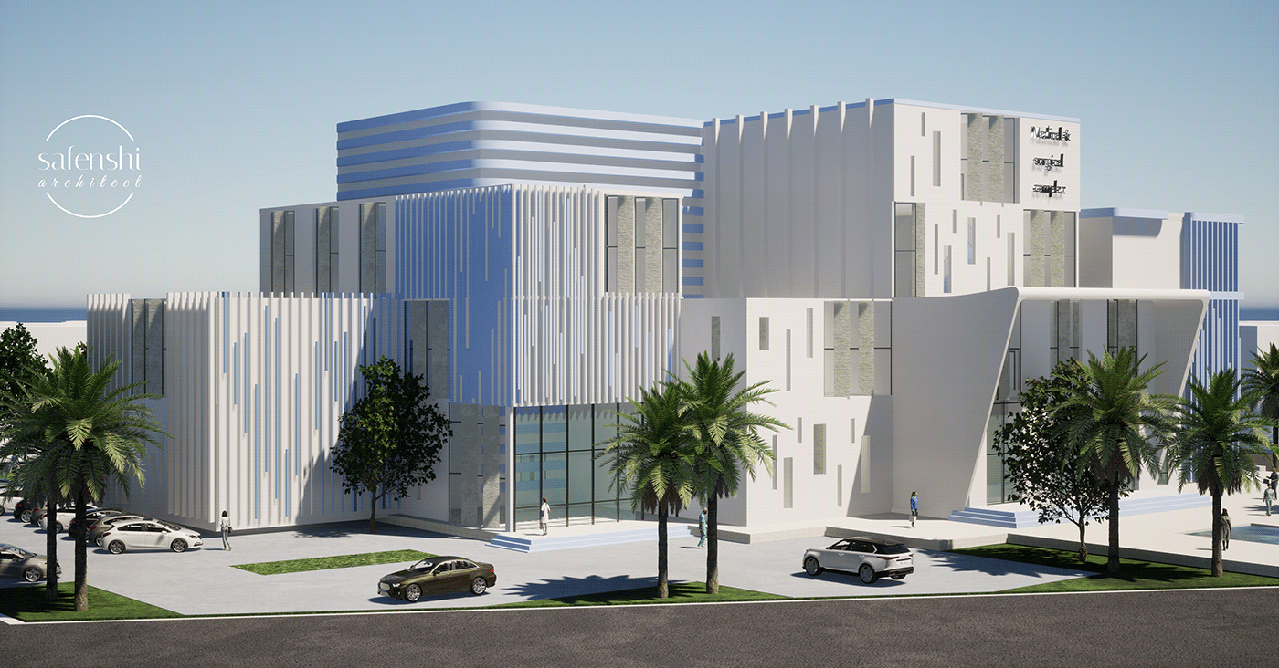 building architecture Render revit twinmotion photoshop medical surgical hospital center