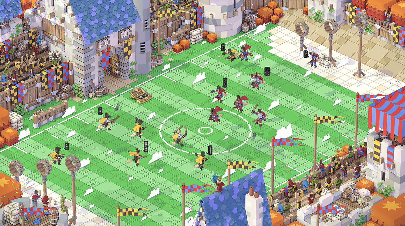 quidditch harrypotter harry potter pixelart voxel 3D ILLUSTRATION  Isometric lowpoly Low Poly