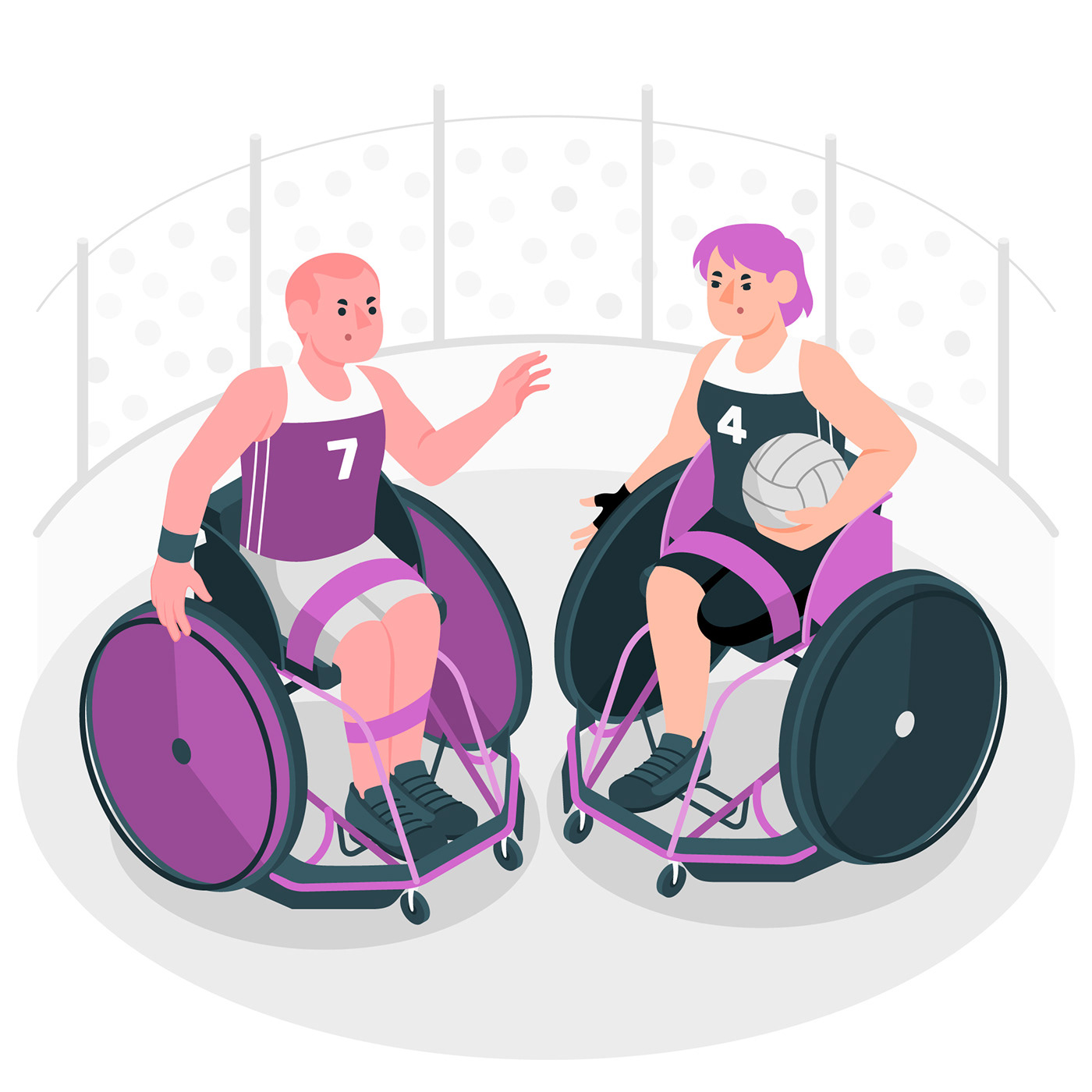 landing page vector sports paralympics Olympics wheelchair disabled people Isometric