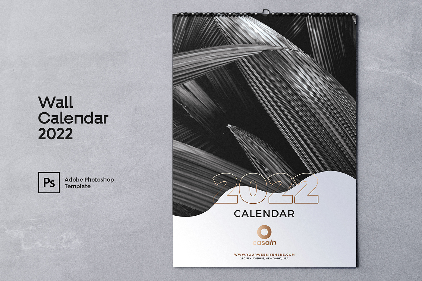 branding  calendar elegant graphic design  minimal photoshop template psd calendar wall calendar Calendar 2022 Calendar Template 2022