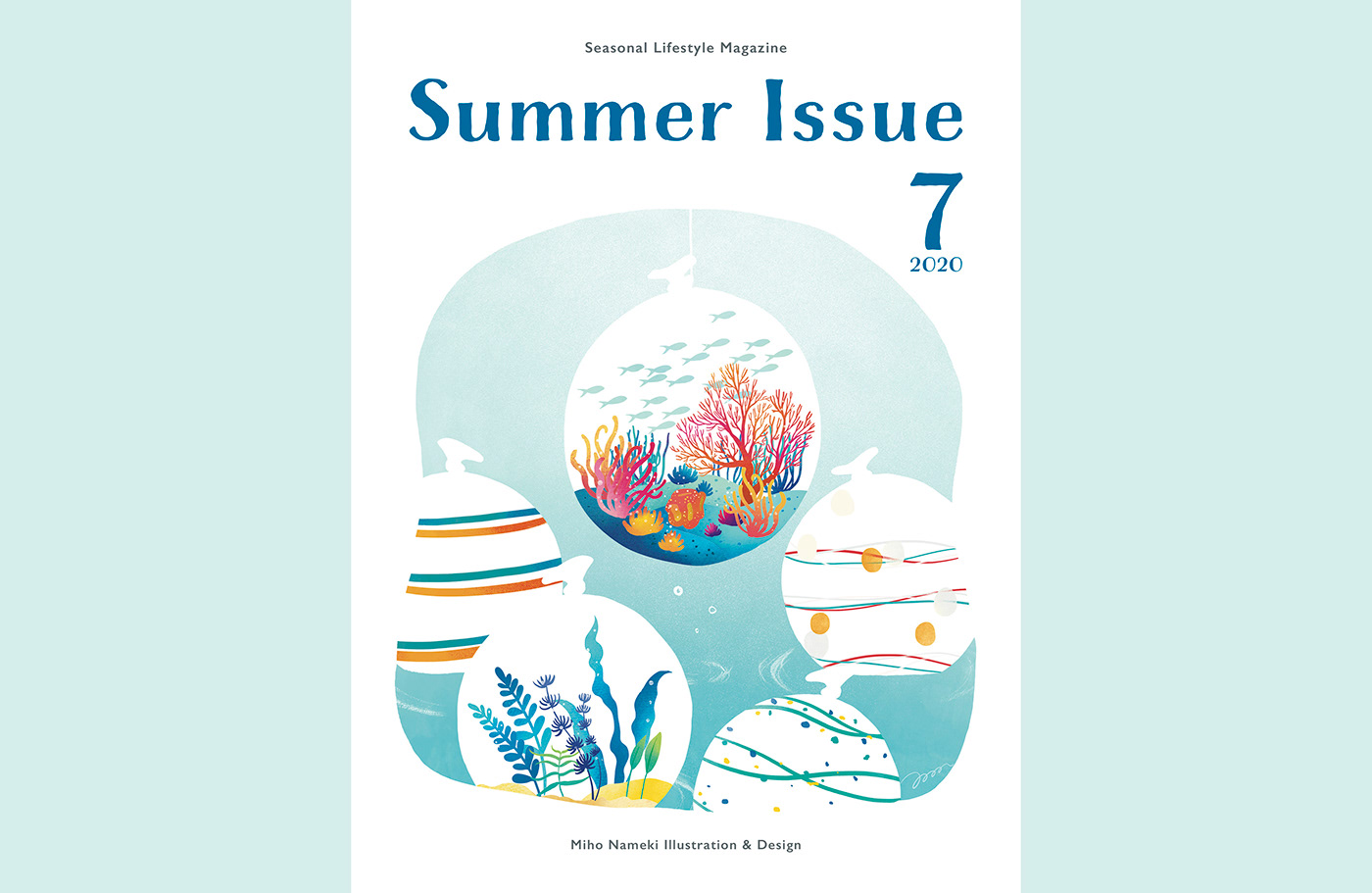 cover cover illustration design ILLUSTRATION  japan magazine photoshop summer water yo-yo