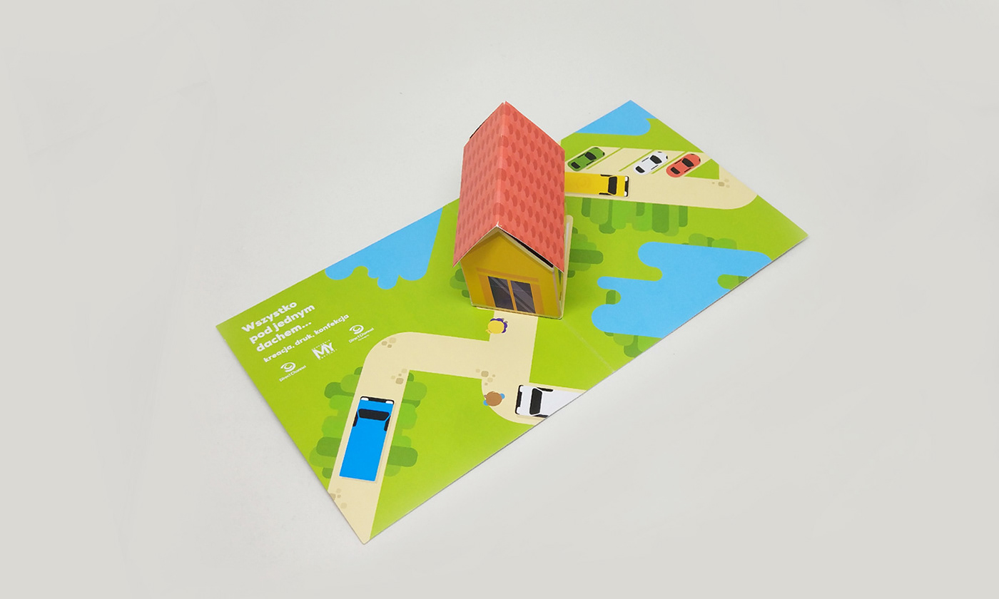 card design flat flat desing house leaflet movable pop up pop-up Promotion