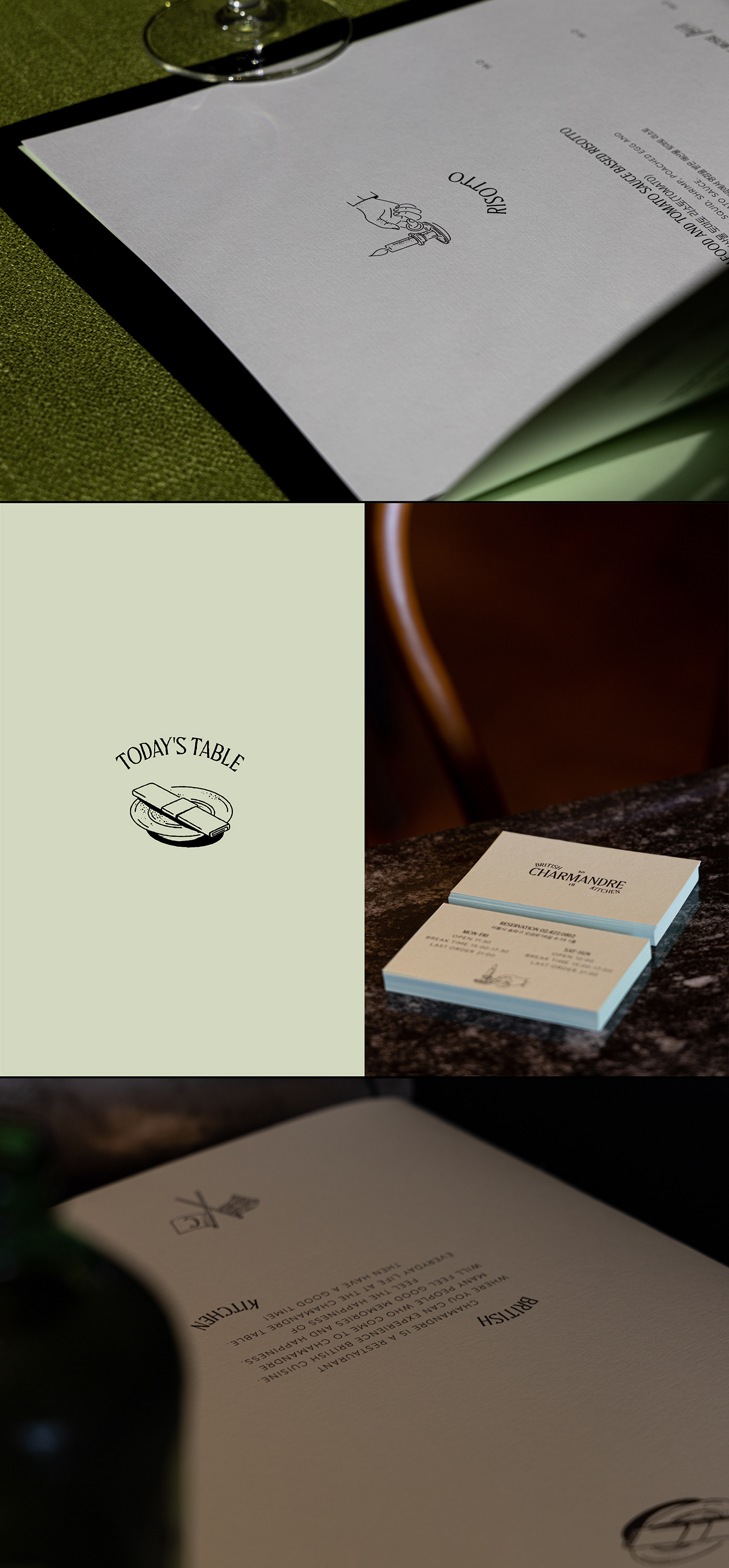 brand identity british green logo menu mint restaurant