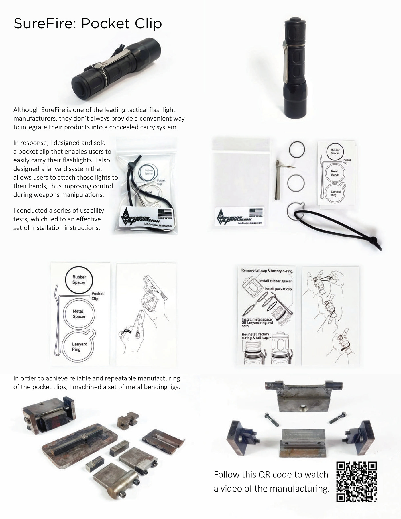product design manufacturing pocket clip Surefire sheet metal arbor press Tool and Die