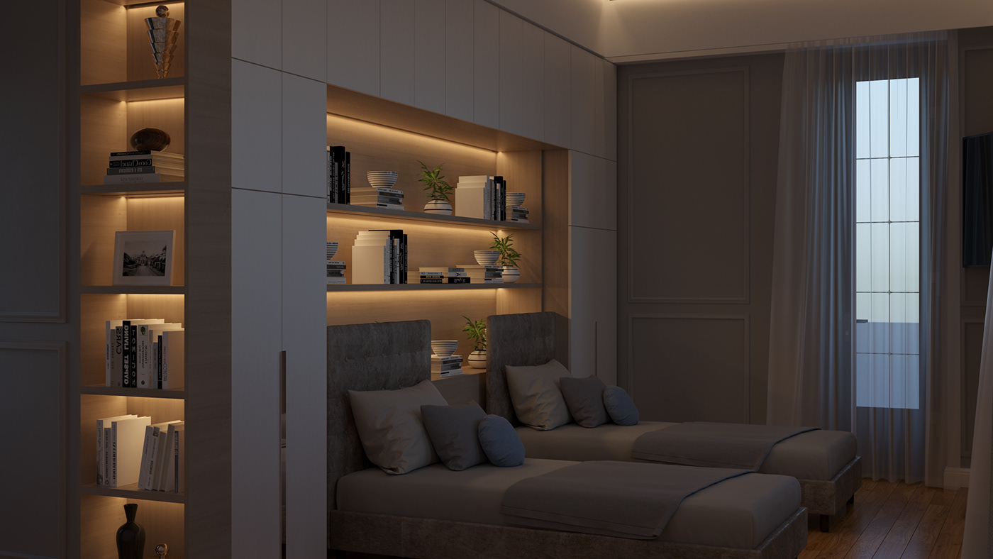 bedroom bedroomdesign Interior design interiordesign AutoCAD 3dsmax coronarenderer interiordesigner