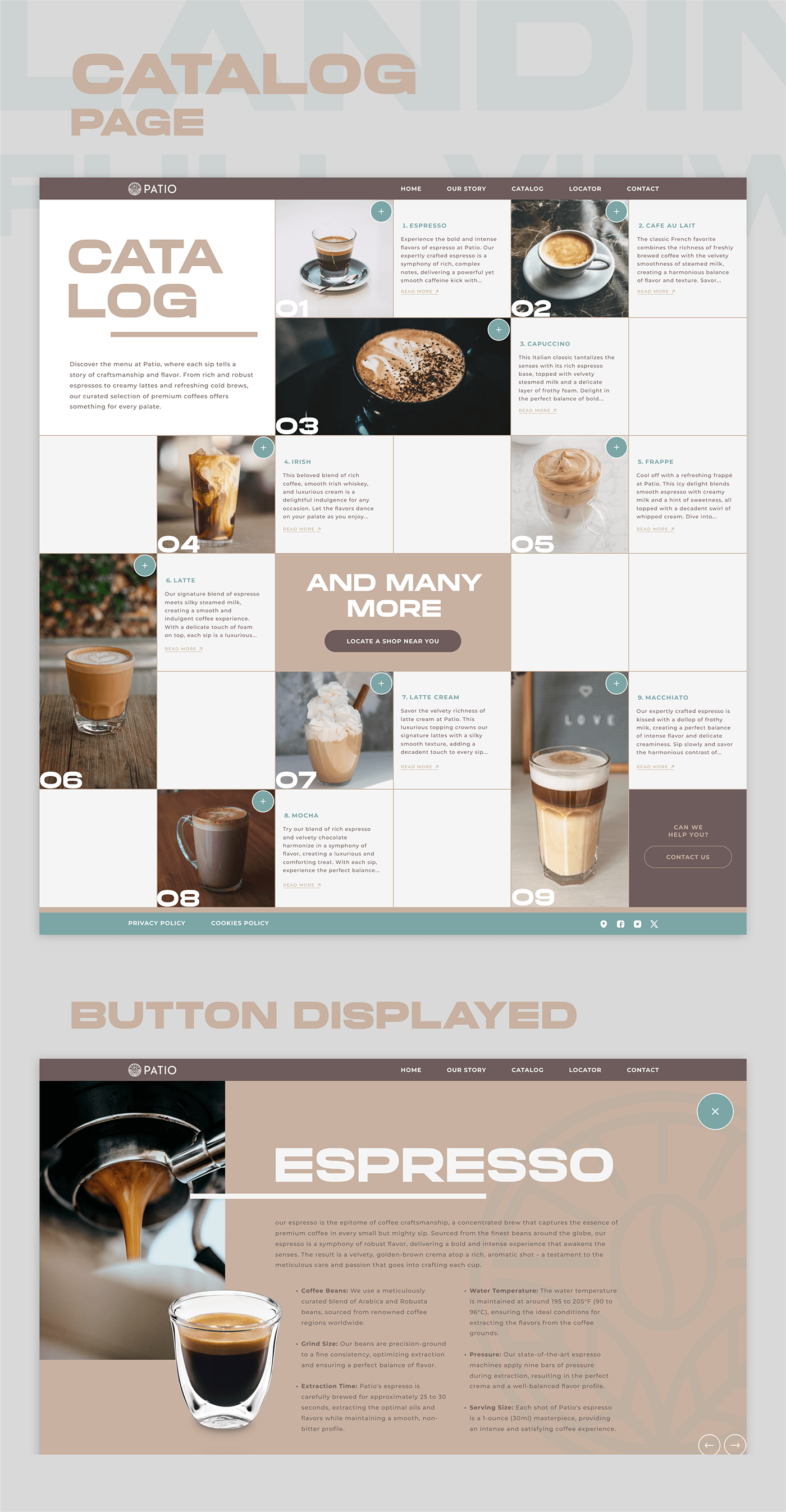 UI Website Webdesign concept Coffee identity Figma design UI/UX Web