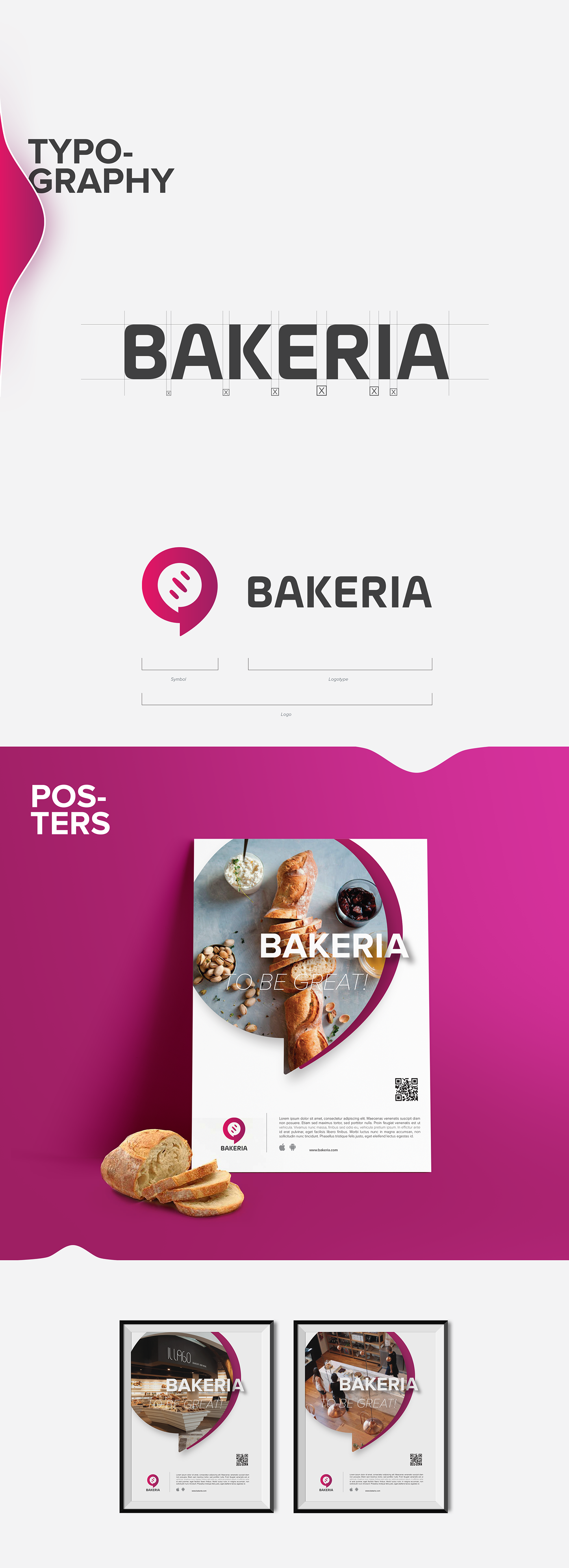 bakeria branding  design graphics app visuals creative colors gradients modern