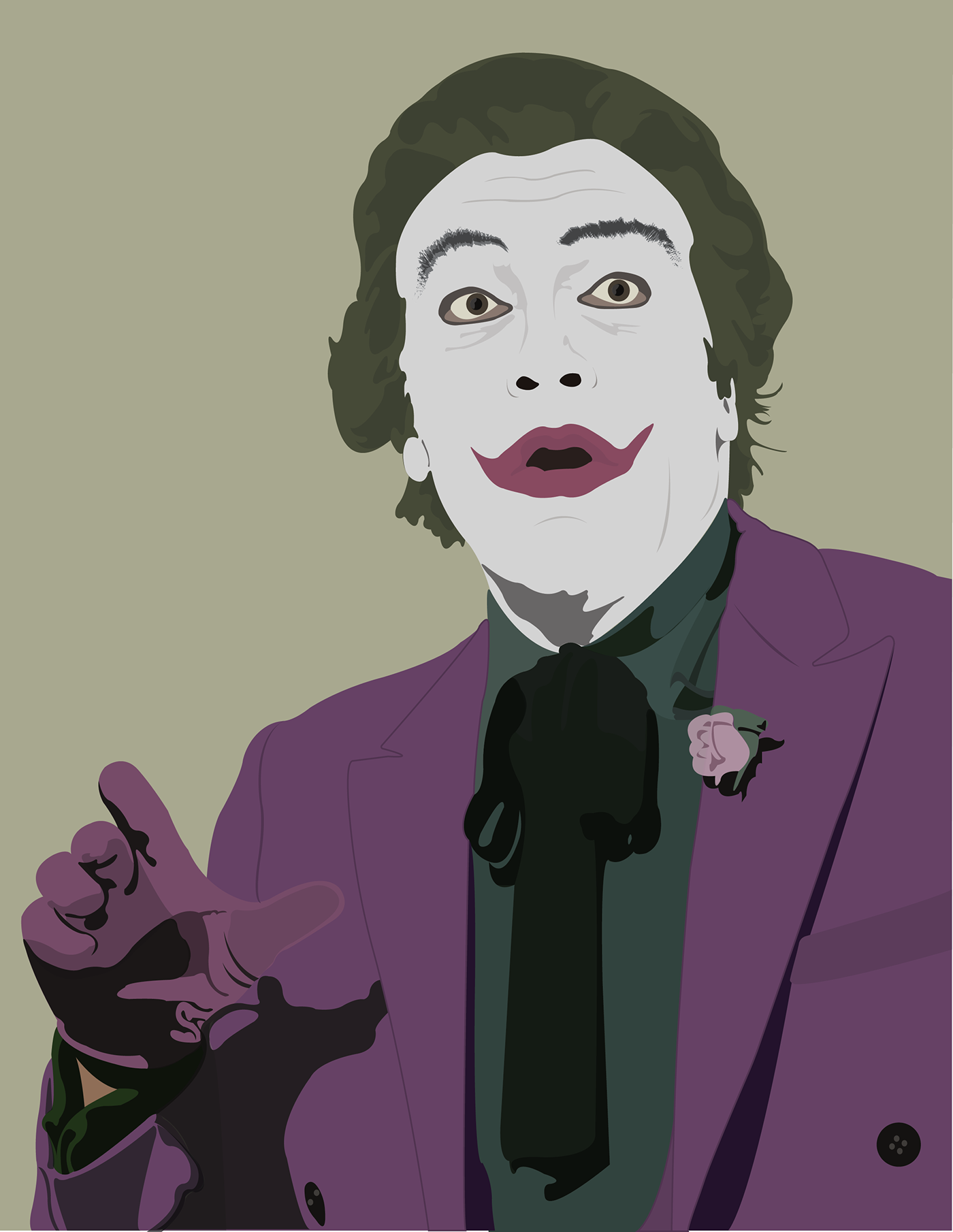 art ILLUSTRATION  joker Cesar Romero batman