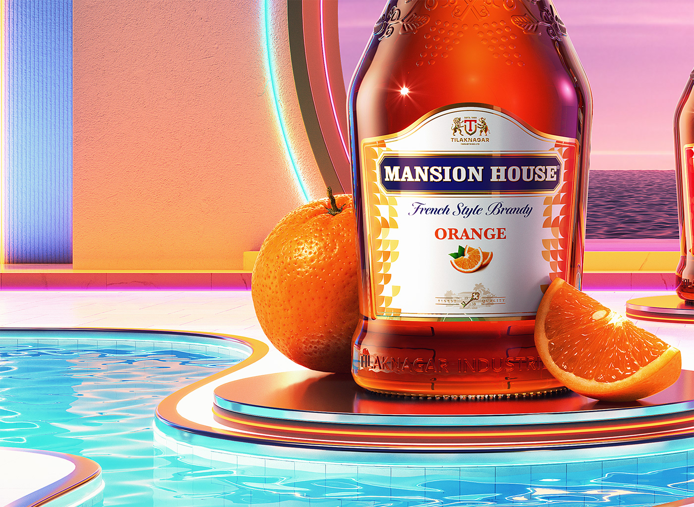3D artistic Brandy CGI creative design food illustration ILLUSTRATION  mansionhouse productvisualization