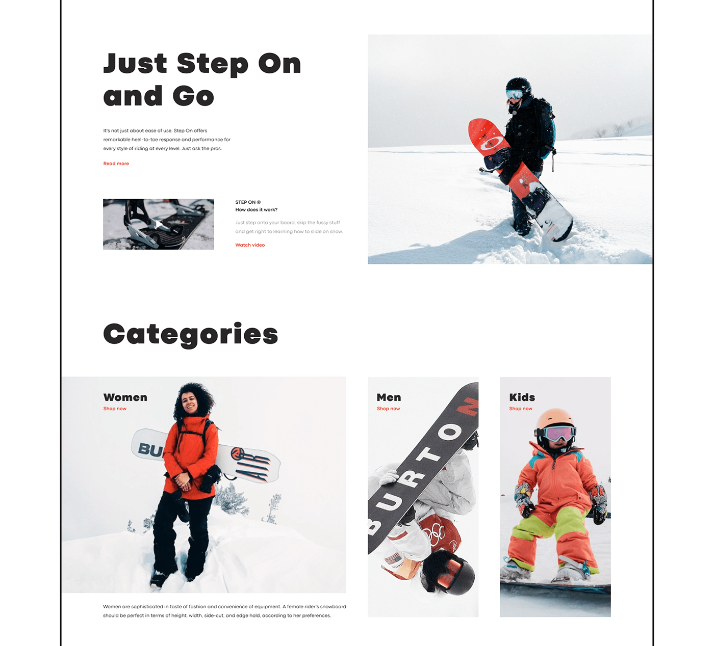 clothes e-commerce mobile redesign shop snowboard sport UI ux Website