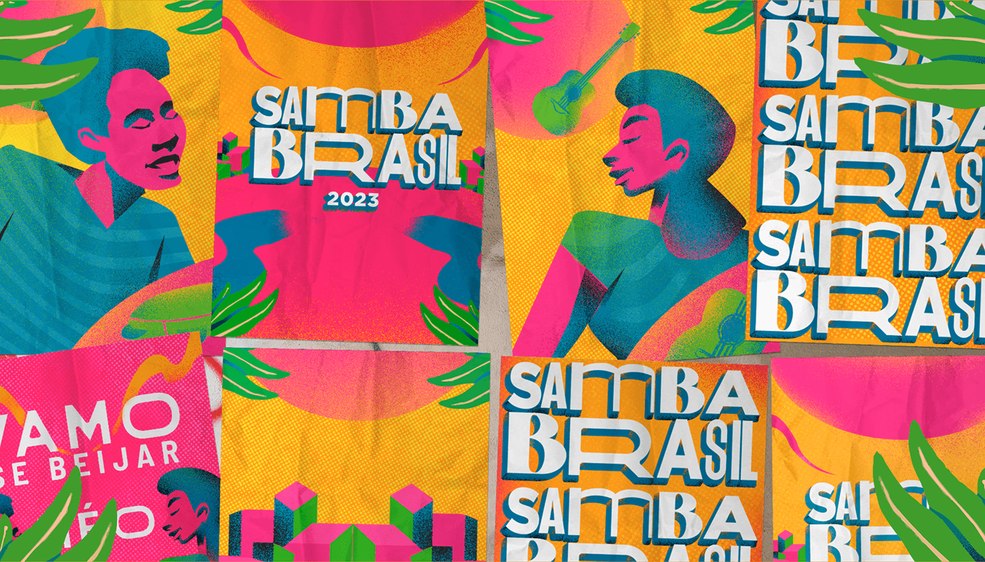 Samba Brazil festival musica pagode Evento identidade visual design gráfico visual identity Social media post