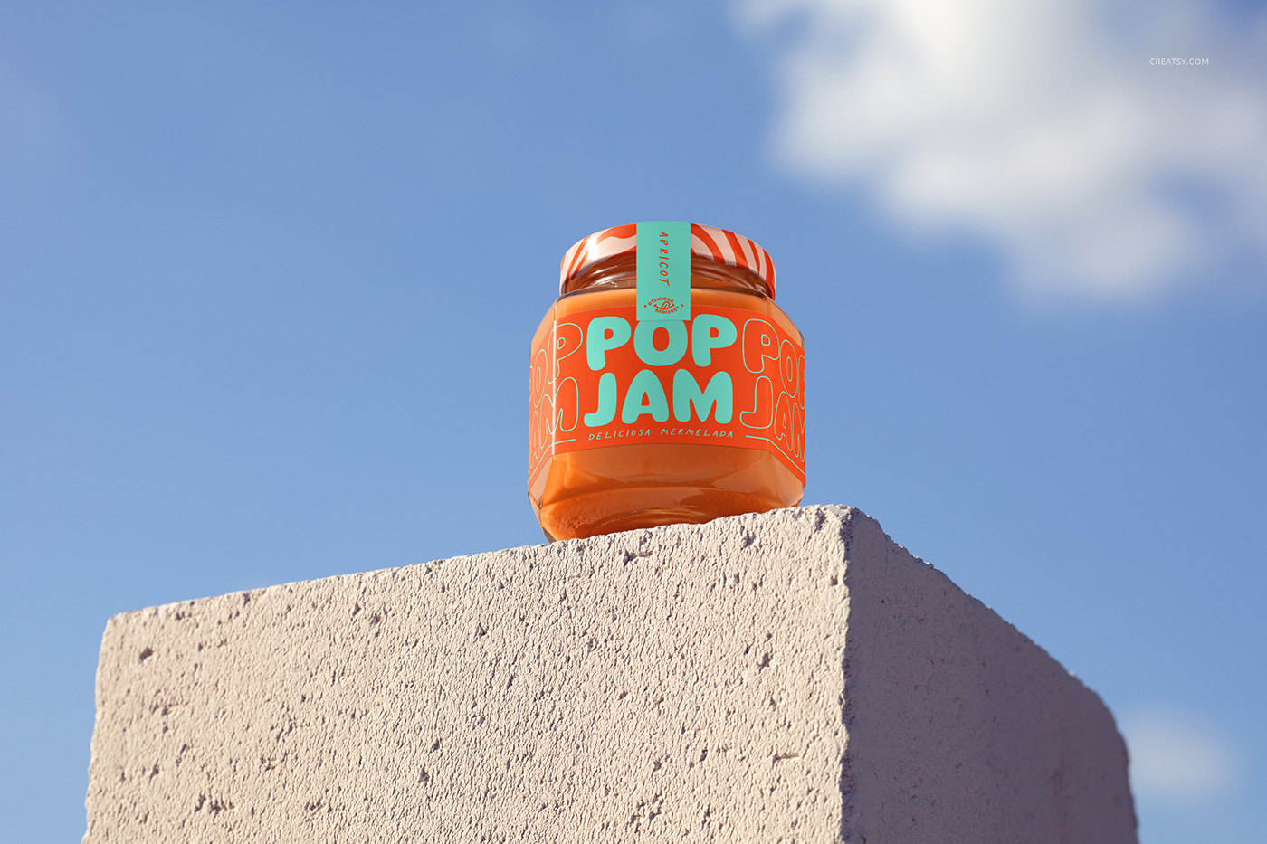jar Mockup template Food  jam persimmon Fruit design Packaging brand identity