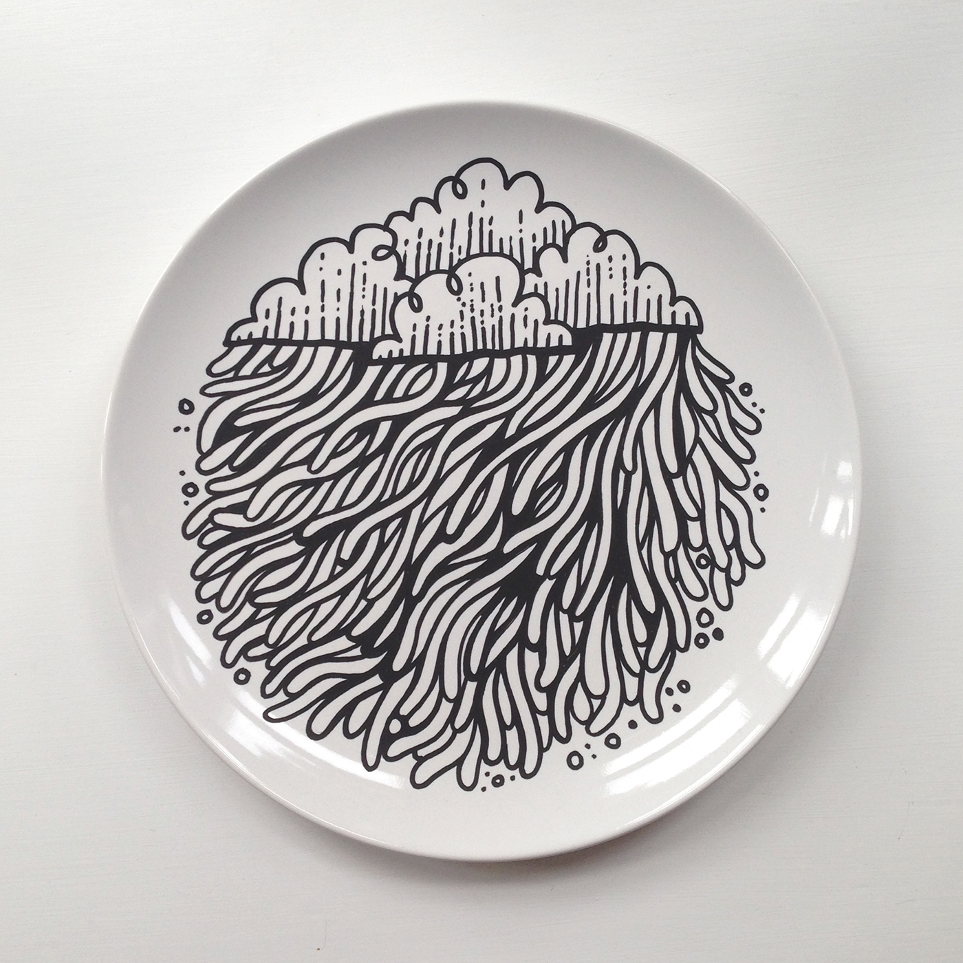 ceramic plates illo ink sketch doodle Posca Drawing 