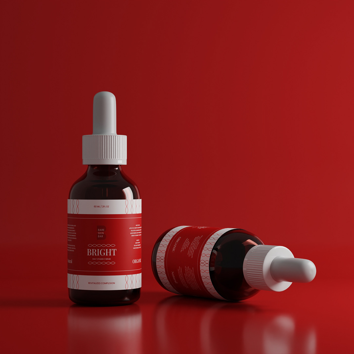 3D Rendering serum label design Packaging Logo Design label design box design rendering 3d mockup packaging design render image