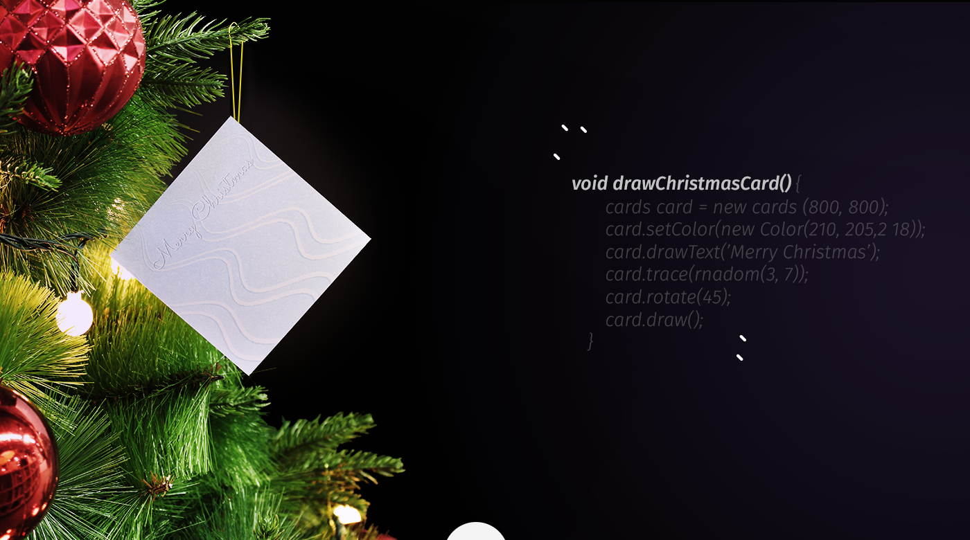 processing generatvie Christmas Code art card x-mas Tree  ornament metrial