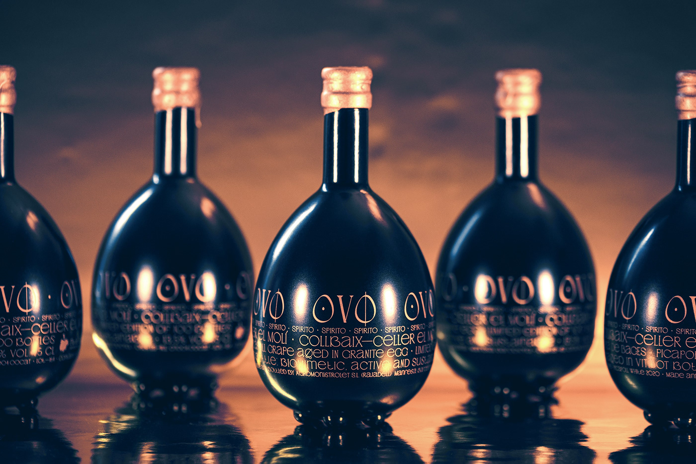 blue bottle elegant gold label design luxury Packaging typography   wine organic