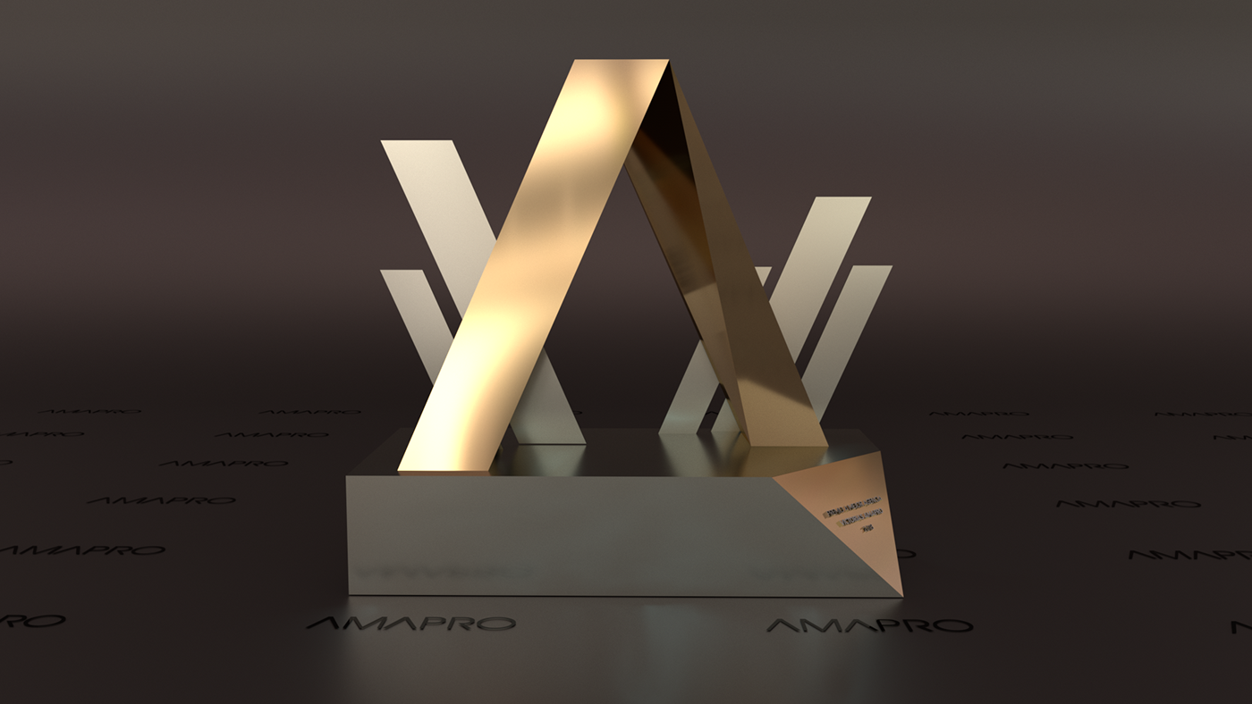 trophy trofeo AMAPRO premio Awards sculpture animation  faceted