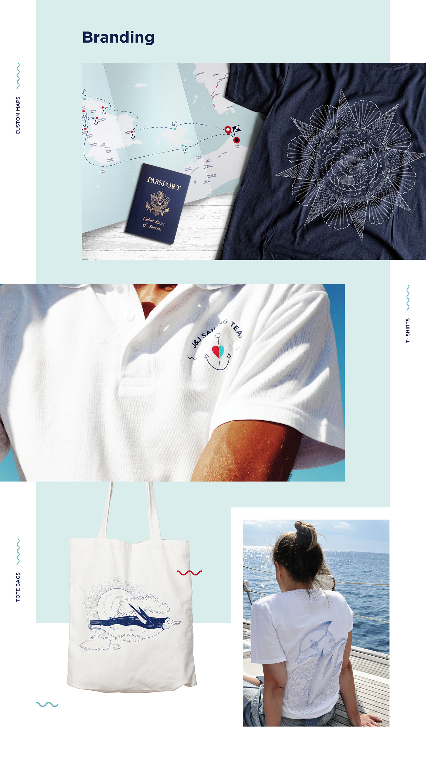 sailing yacht tourism Greece jack&jenny ux art direction  Merch e-commerce eshop