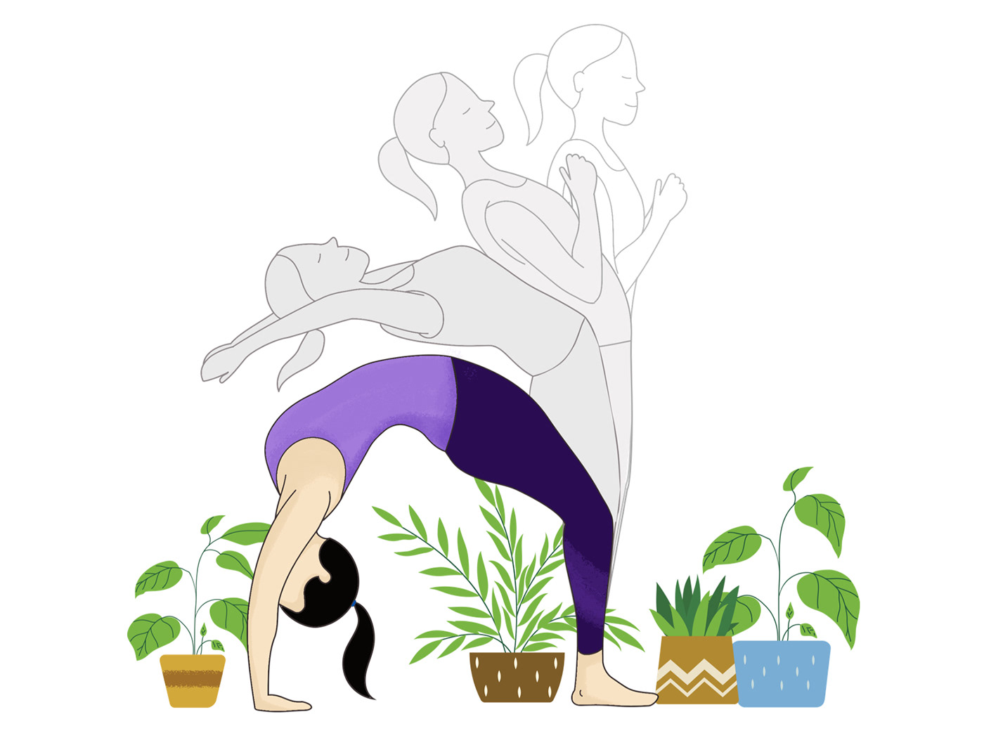 health and fitness ILLUSTRATION  meditation meditation illustration Yoga illustration Yoga Poses Yoga sketch