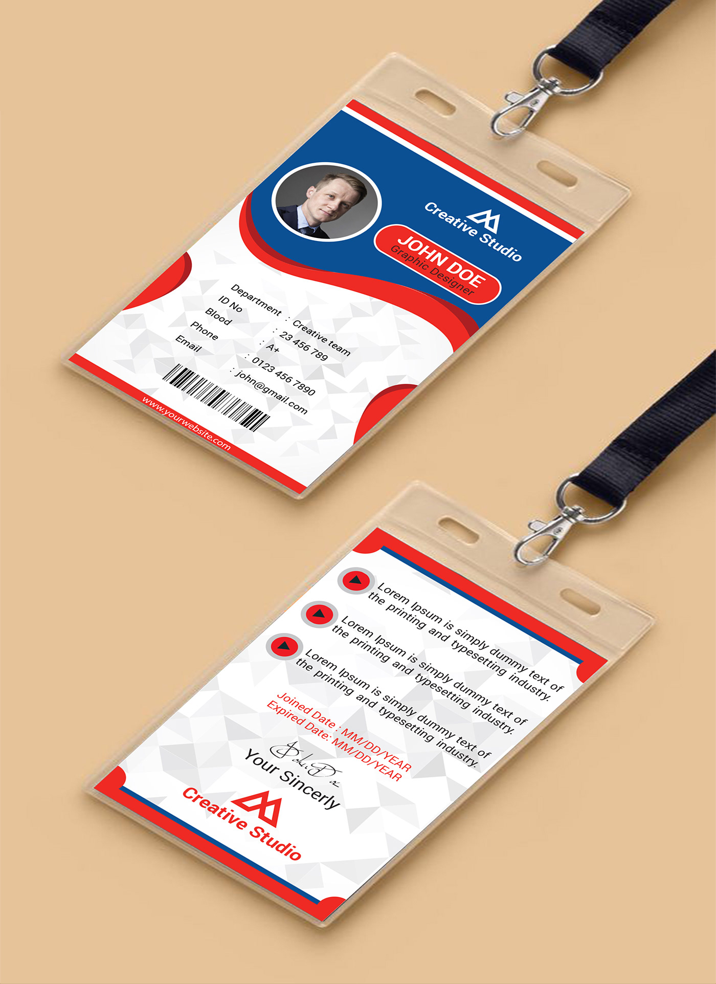 ID card corporate hanging card identity card business badge hard card minimalist stationary