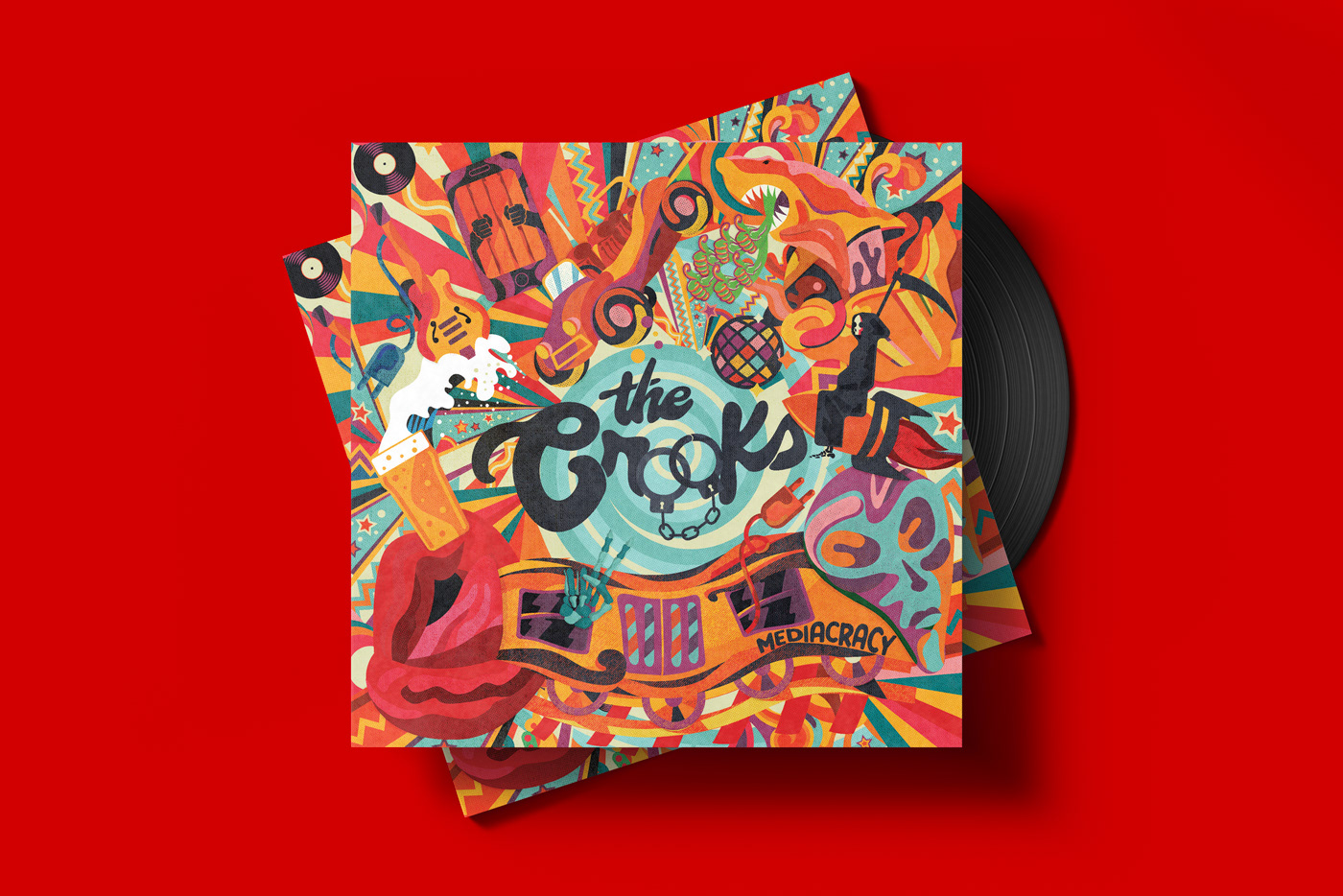 album cover art direction  design graphic design  ILLUSTRATION  music pop psychedelic vector vynil