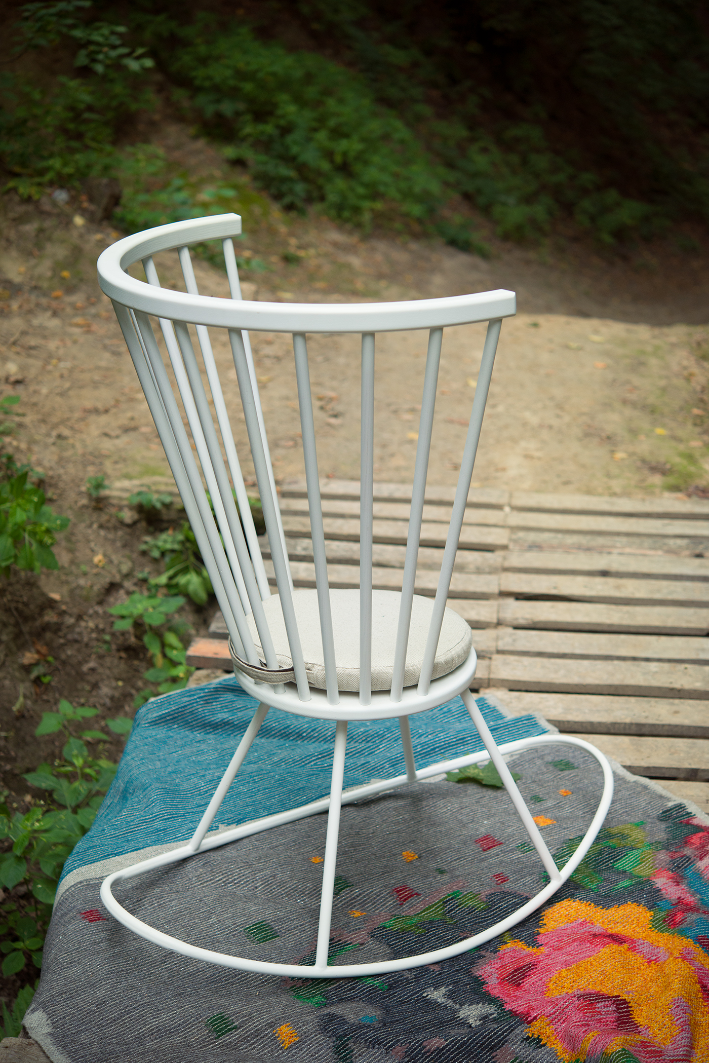 chair makhno rocking wood White