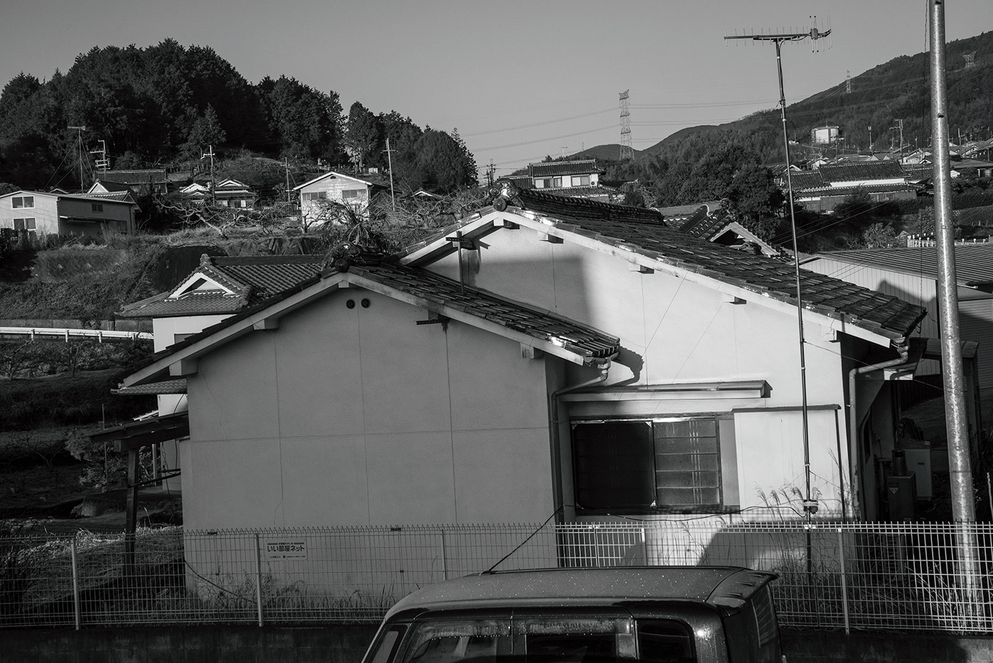 black and white monochrome road countryside Wakayama Prefecture japan