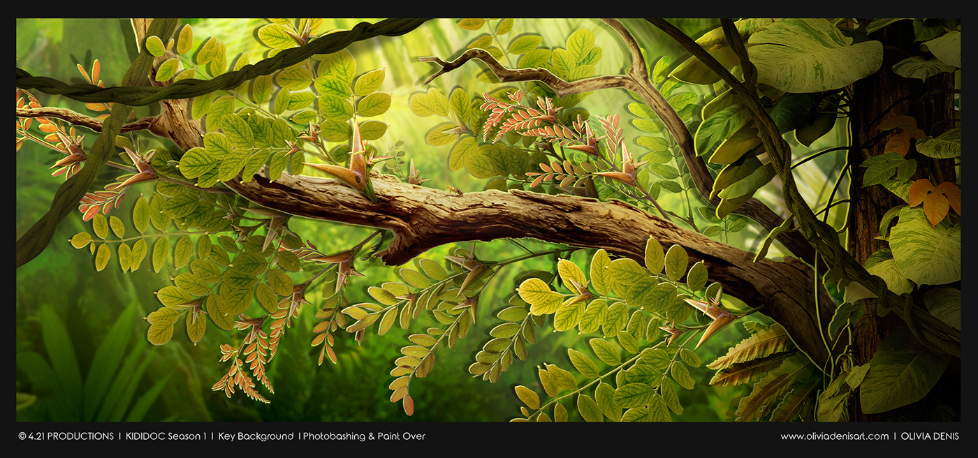 kididoc macro background Nature digital concept art animation  oliviadenisart Education plants