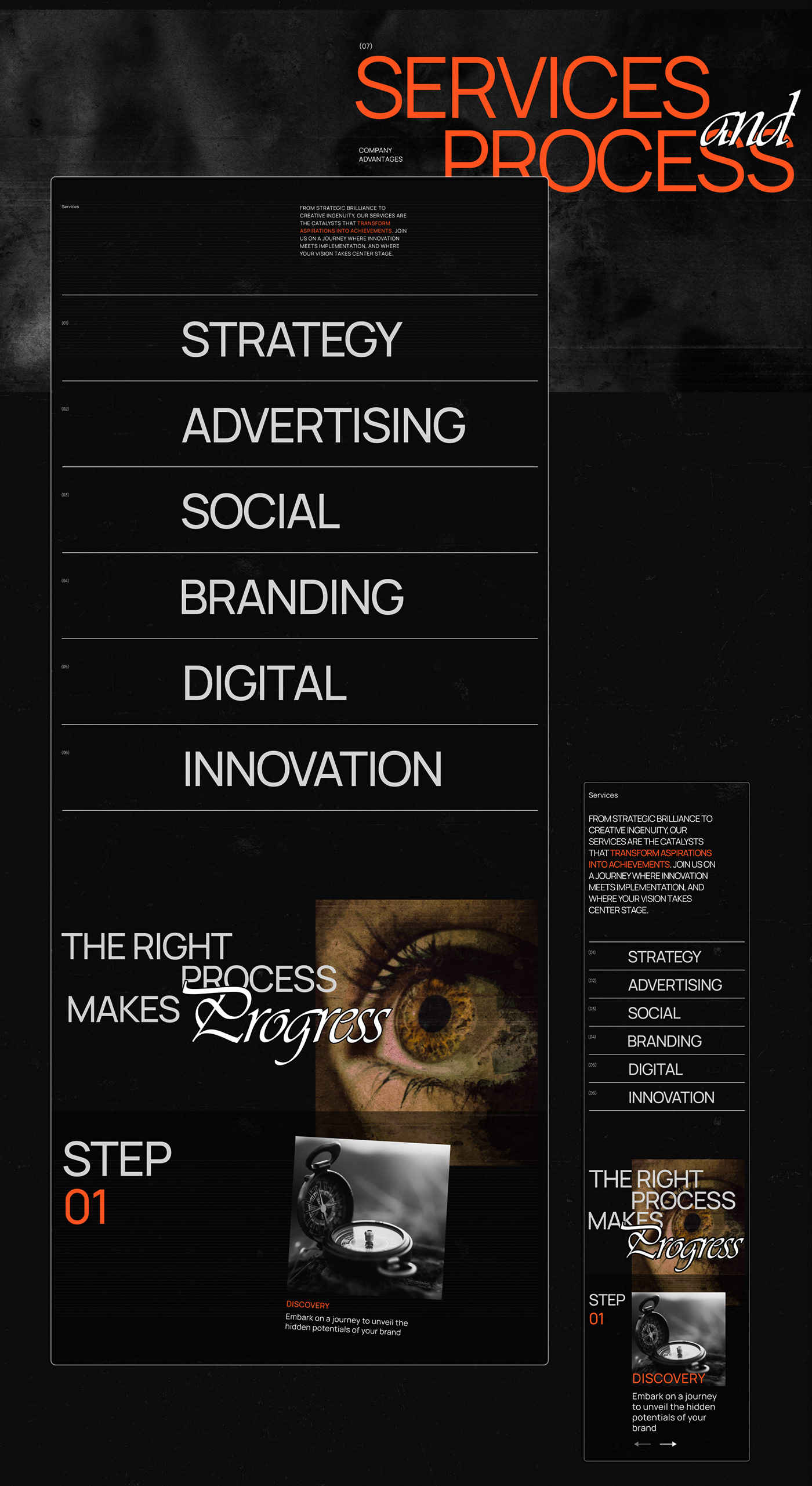 Agency website ui ux landing page Grunge Design motion design typography   Poster Design Web Design  marketing agency digital