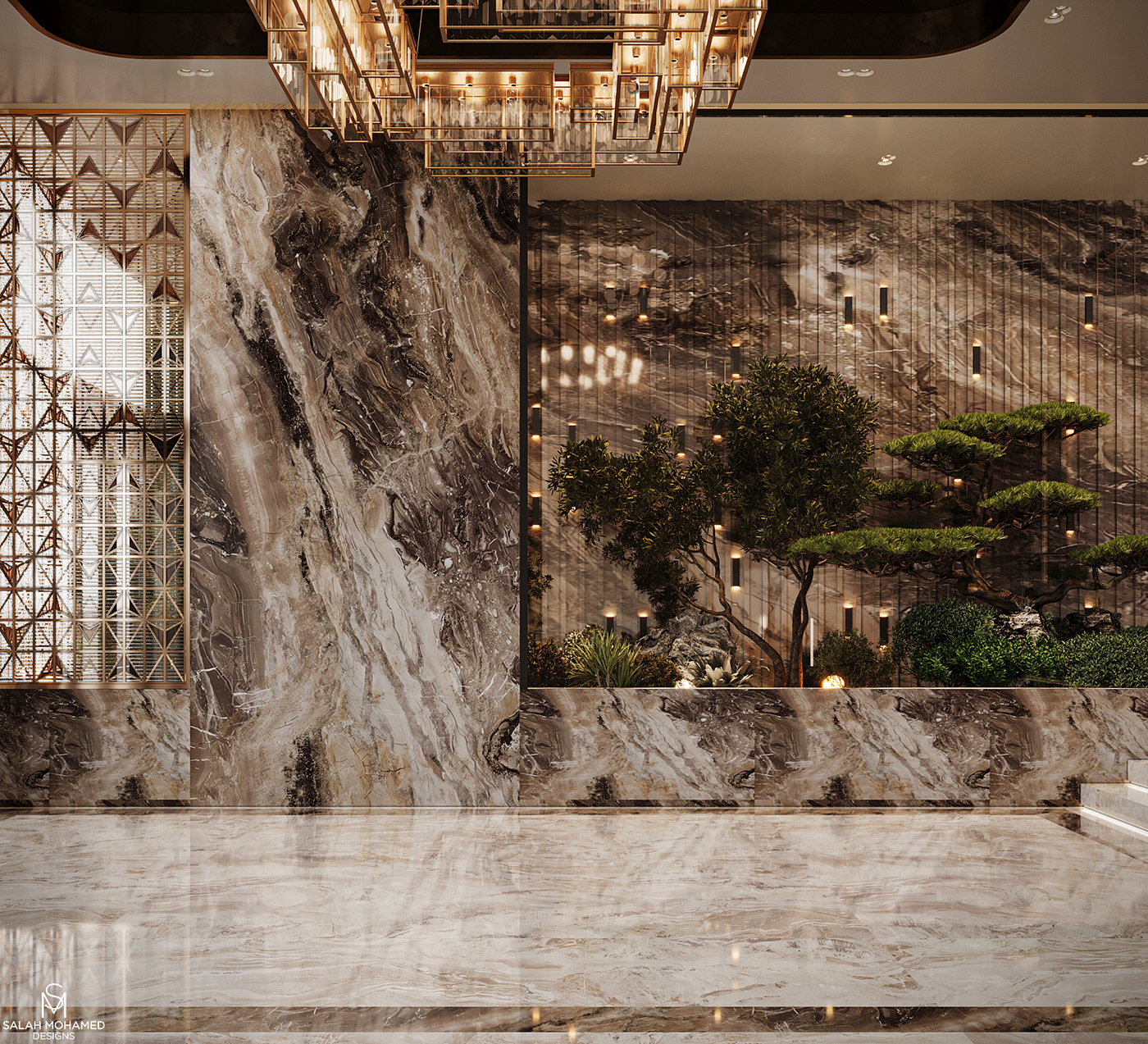 Lobby tower design modern reception interior design  exterior elevator architecture visualization