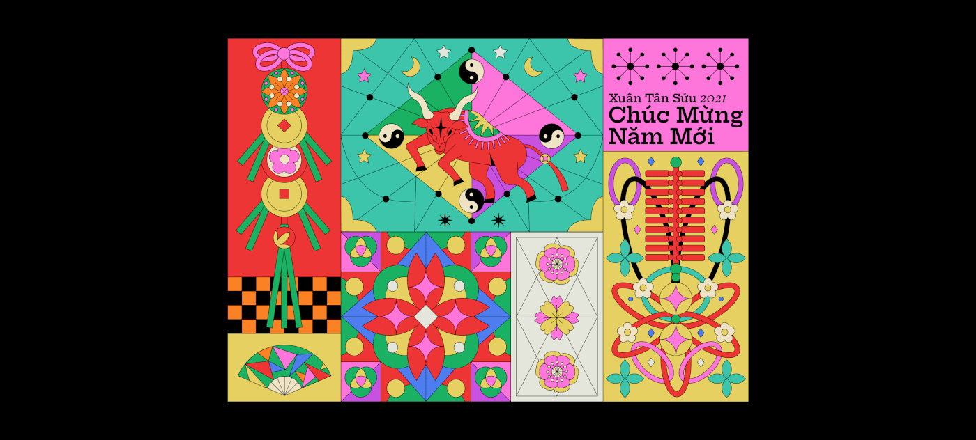 animation  calendar gif graphic design  ILLUSTRATION  Lunar New Year motion poster typography   zodiac