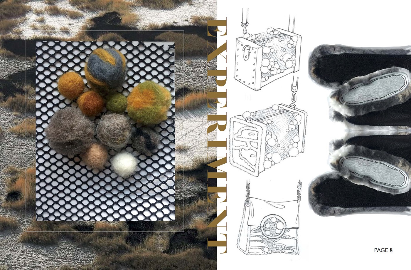 handbag pum leather Nature layers Photography  Fashion  design mesh Fur