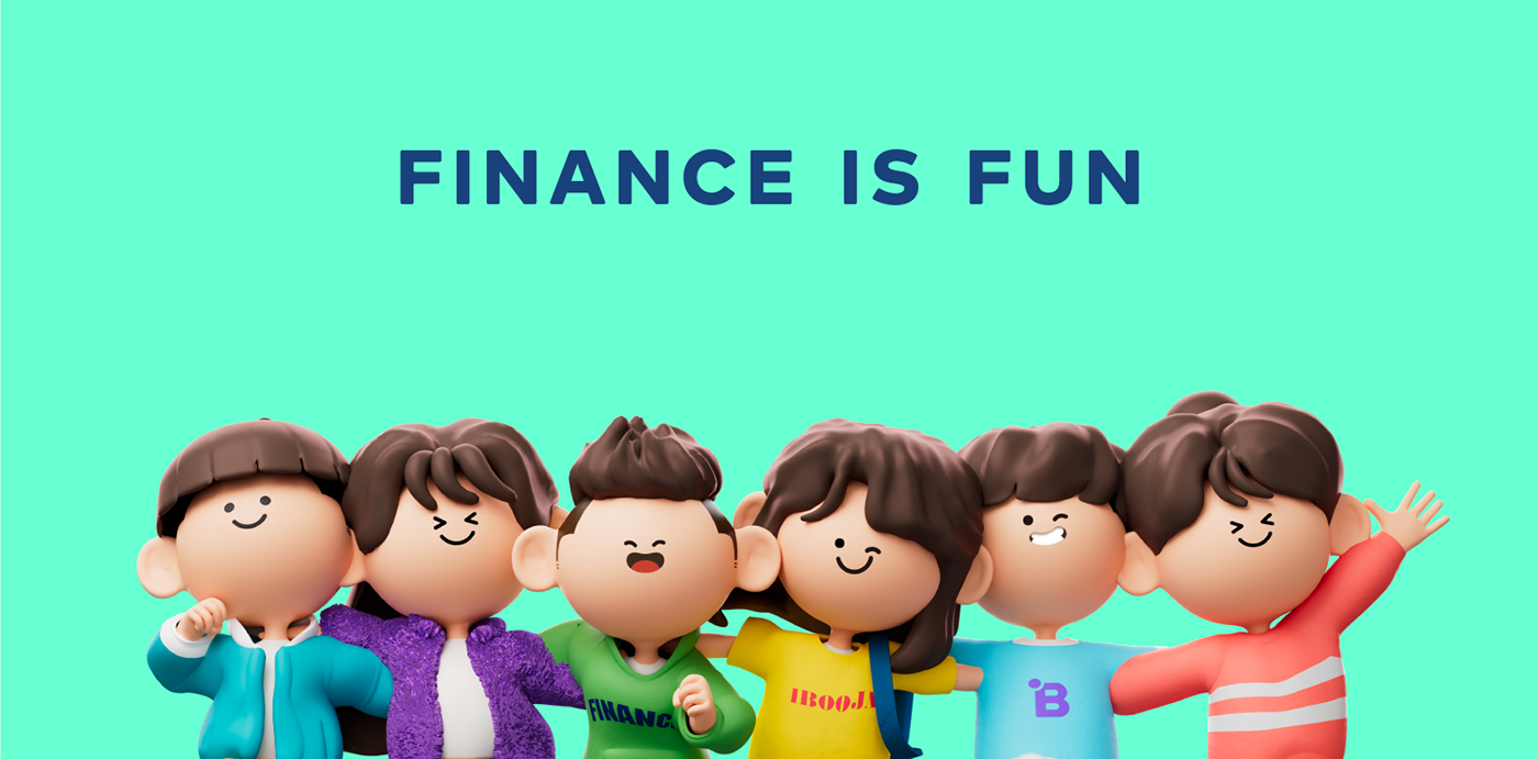 Bank banking app branding  Character Character design  finance Fintech kids Render