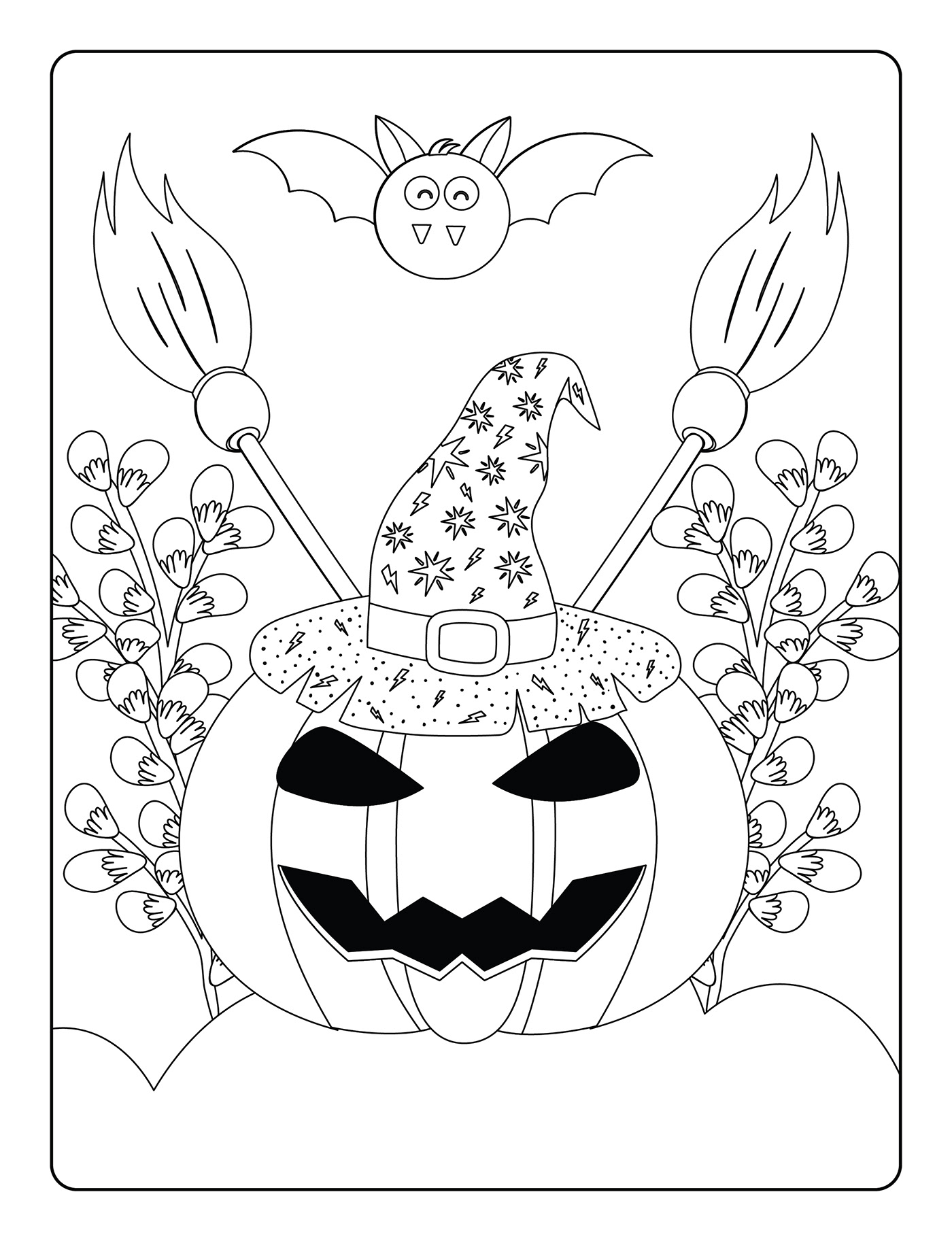 Book Cover Design children coloring book Halloween kdp kids kindle paperback pumpkin vector
