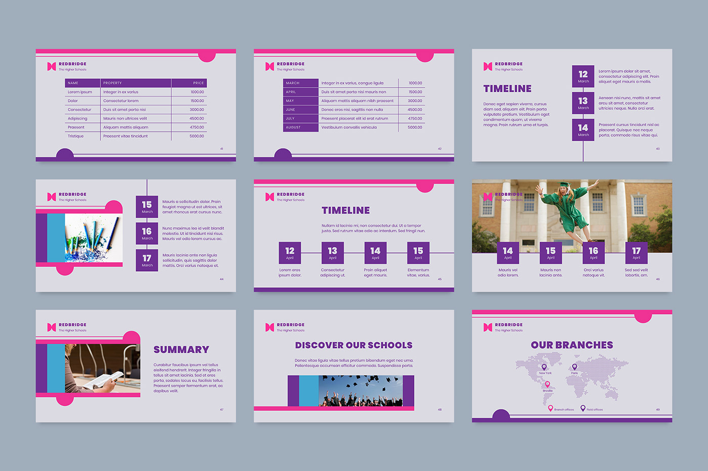 Powerpoint presentation template slide professional design infographic creative Education student